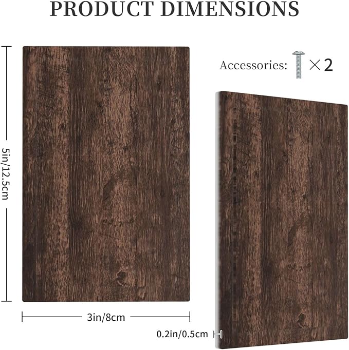 Light Switch Cover Plate Rustic Dark Brown Wood Grain 1 Gang No Device Blank - Image 5