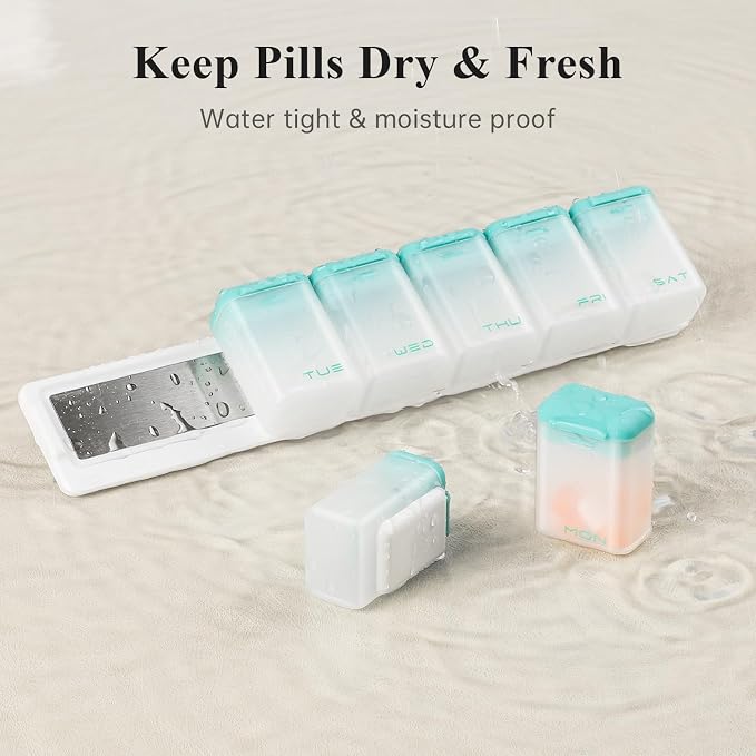 Weekly Pill Organizer Magnetic, Removable Pill Box 7 Day 1 Time a Day, Large - Image 6