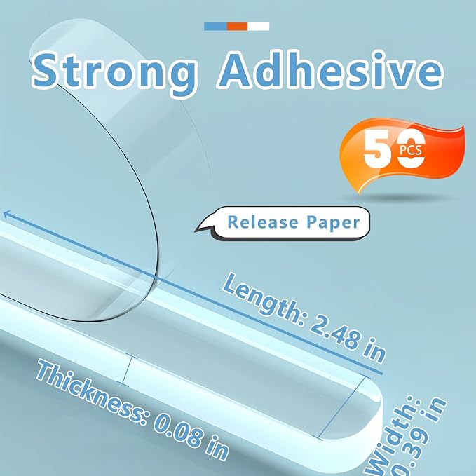 Clear Silicone Cabinet Door Bumpers 50 Pcs, Self-Adhesive Sound Dampening - Image 2