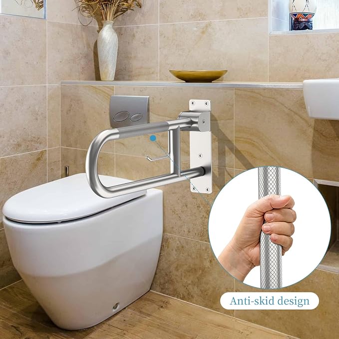 Toilet Grab Bar 22.4 Inch, Munzong Anti-Slip Handicap Grab Bars - Image 4