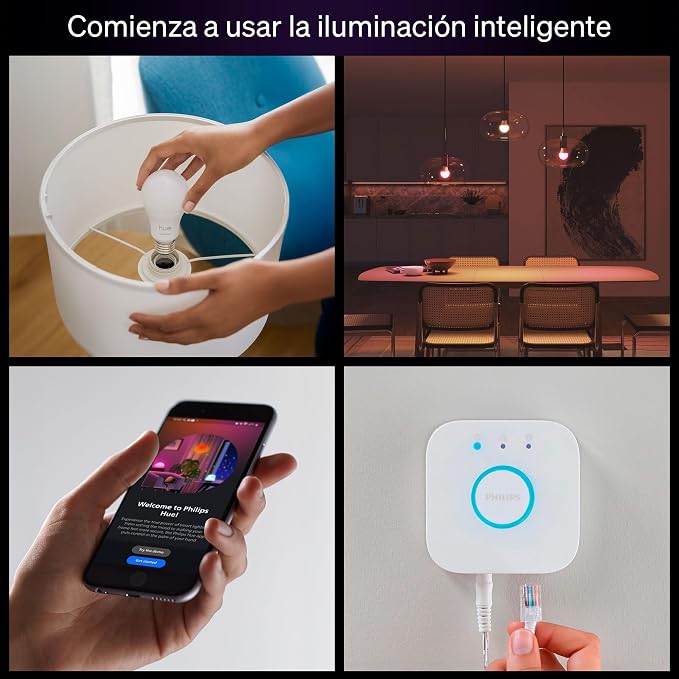 Philips Hue Essential Smart LED A19 Bulb, E26 Base, 2200K-6500K, 800 Lumens - Image 3