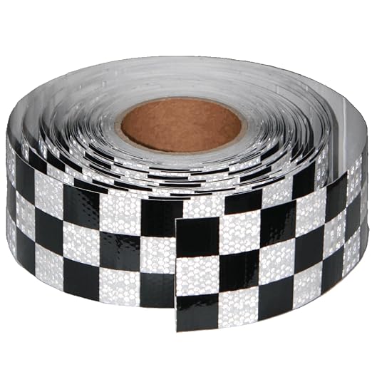 Black White Reflective Tape Outdoor Waterproof 3 inch X 166 feet, High by tuyrchu