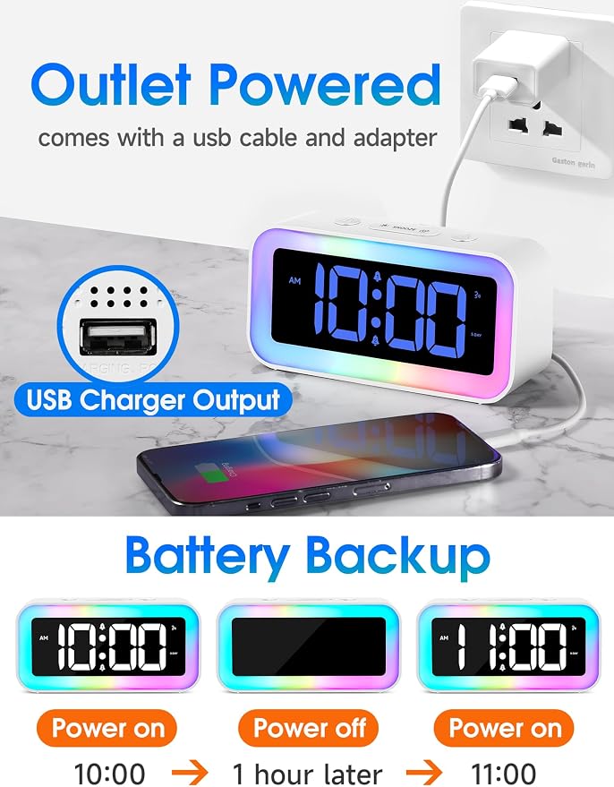 Cadmos Loud Alarm Clock for Bedrooms - Image 6