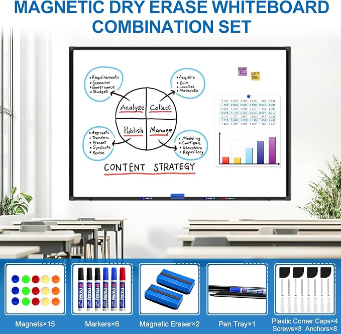 H-Qprobd Large Magnetic White Board Dry Erase Whiteboard - Image 5