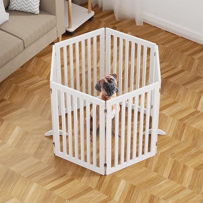 unipaws 120" Extra Wide Pet Gate, Free Standing Dog Gate - Image 3