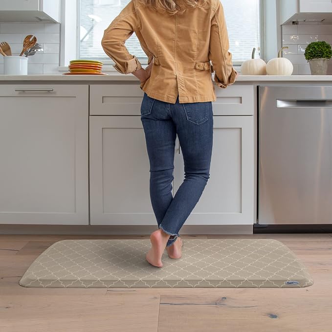 GelPro Elite Premier Anti-Fatigue Kitchen Comfort Floor Mat, Trellis Khaki - Image 4