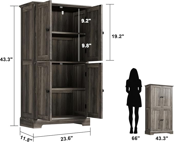 ChooChoo Bathroom Floor Cabinet, Farmhouse Bathroom Storage Cabinet - Image 3