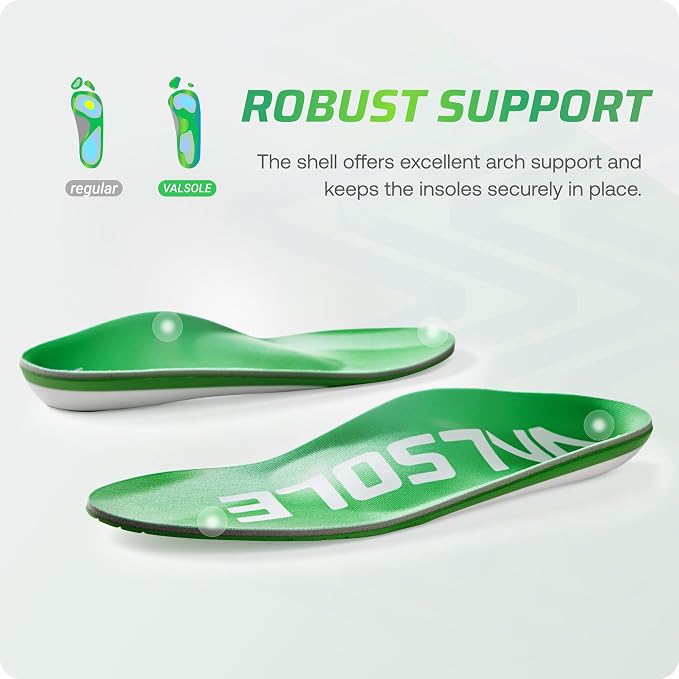 VALSOLE 250+ lbs Plantar Fasciitis High Arch Support Insole - Image 3