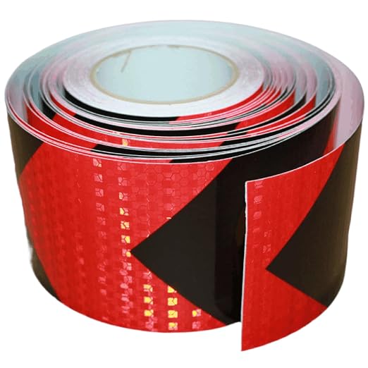 Red Black Reflective Tape 4 inch X 166 feet, Outdoor Waterproof Hazard by tuyrchu