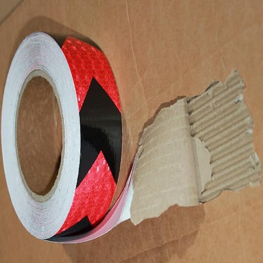 Red and Black Reflective Tape Outdoor Waterproof 1 inch X 166 feet, High - Image 2
