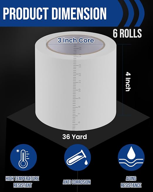 Lichamp 6 Rolls Vinyl Tape, Premium Safety Marking and Traffic Floor Marking - Image 2