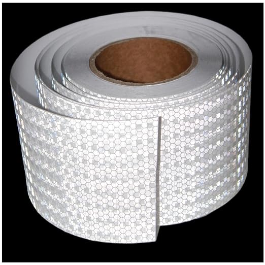 White Reflective Tape 4 inch Wide, Outdoor Waterproof Hazard Conspicuity by tuyrchu