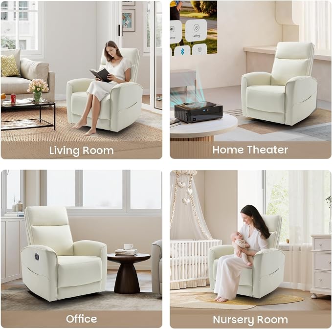 CANMOV Rocker Recliner Chair, 360°Swivel Nursery Glider Recliner, Manual - Image 9