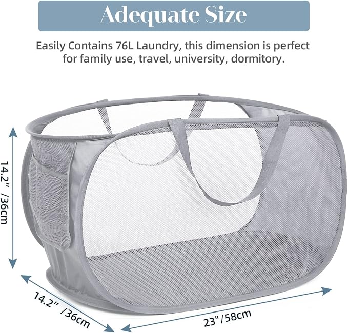 4 Pack Collapsible Laundry Baskets, Foldable Laundry Basket - Field & Grace