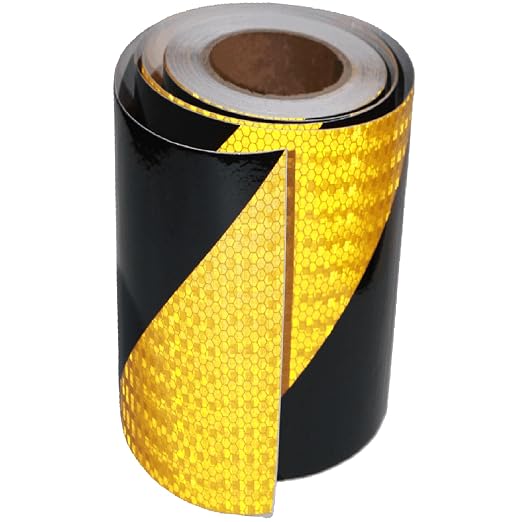 Reflective Tape Yellow Black 16 inch Wide, Outdoor Waterproof Hazard by tuyrchu