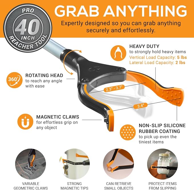Ezpik 40" Long Extended Grabber Reacher Tool - Image 4