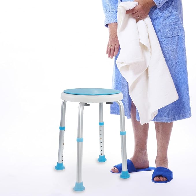 Vaunn Medical Tool-Free Assembly Adjustable Swivel Shower Stool Seat Bench - Image 6