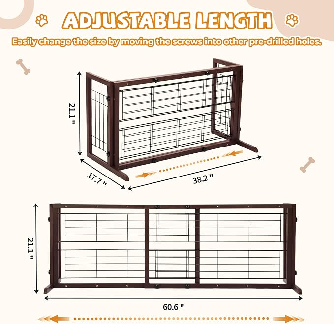 COZIWOW 38-67" Dog Gate Indoor, Free Standing Pet Gate - Image 4
