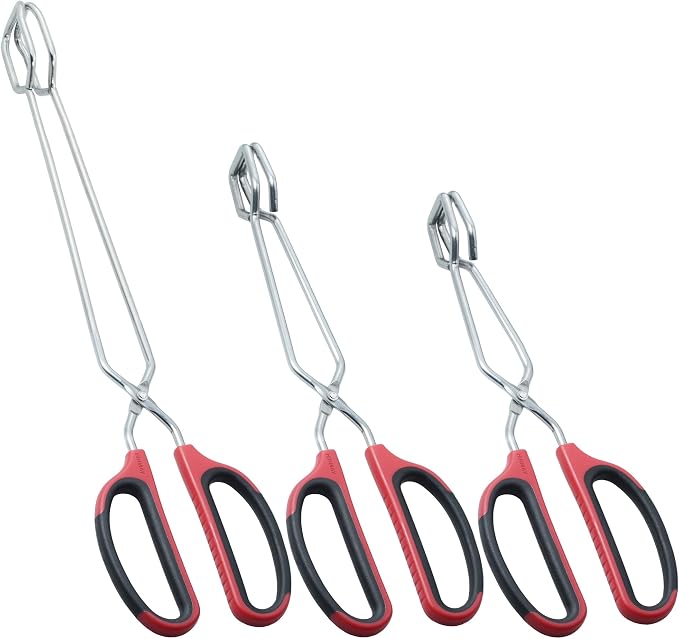 Stainless Steel Kitchen Scissor Tongs Set by HINMAY
