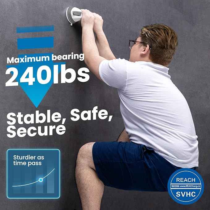 LEVERLOC Shower Grab Bar, 12 Inch Suction Grab Bars
