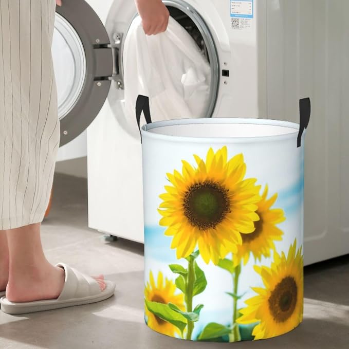 Laundry Basket Flower Plants Collapsible Large Capacity, 63L Dirty Clothes - Image 3
