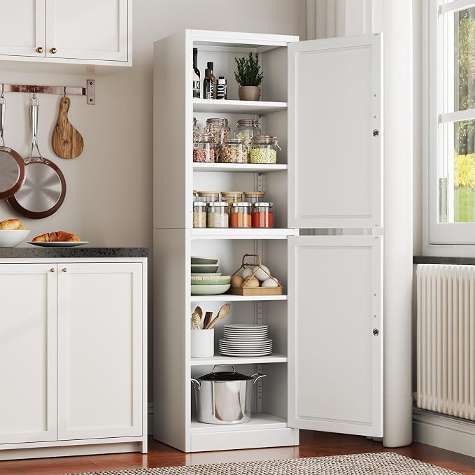 67" Metal Storage Cabinet with Lock, Tall Narrow Office File Cabinets with 2 - Image 5