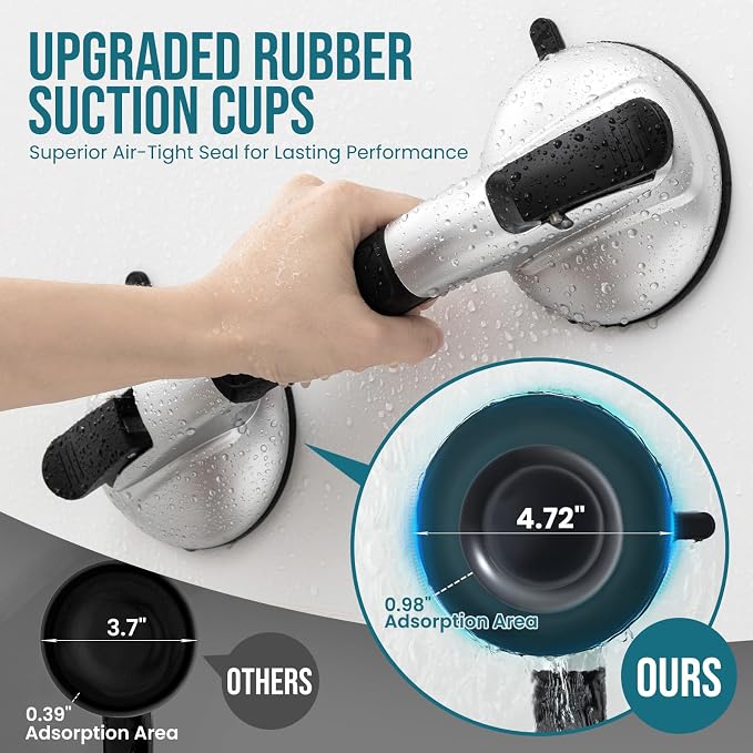 TAILI Grab Bars for Bathtubs and Showers, Shower Handles for Elderly Suction - Image 6