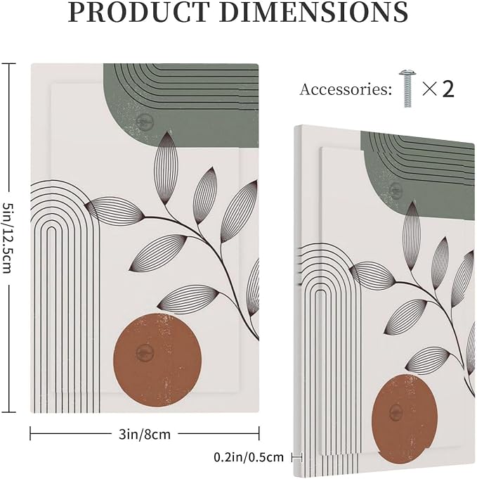 Light Switch Cover Plate Sage Green Boho Nature Art Minimalist Geometric Plant - Image 5