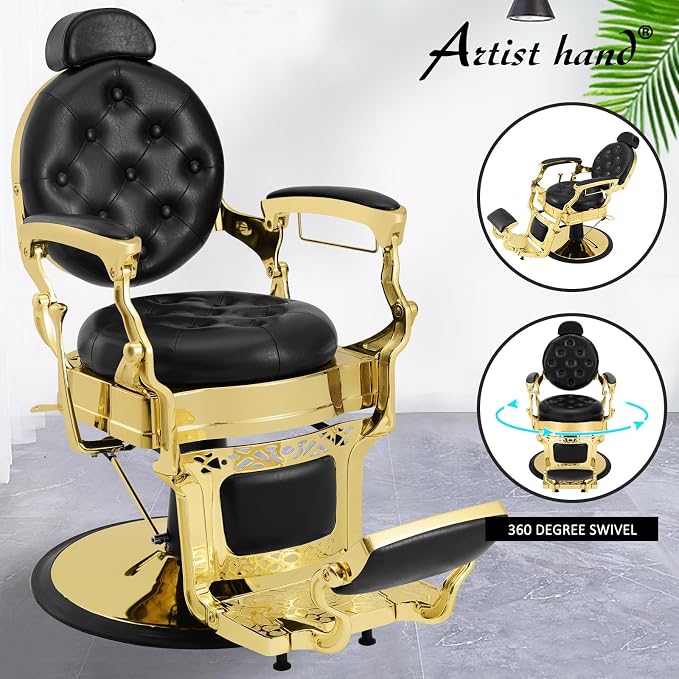 Artist hand Retro Barber Chair Heavy Duty Barber Chairs Vintage Salon Chair - Image 3