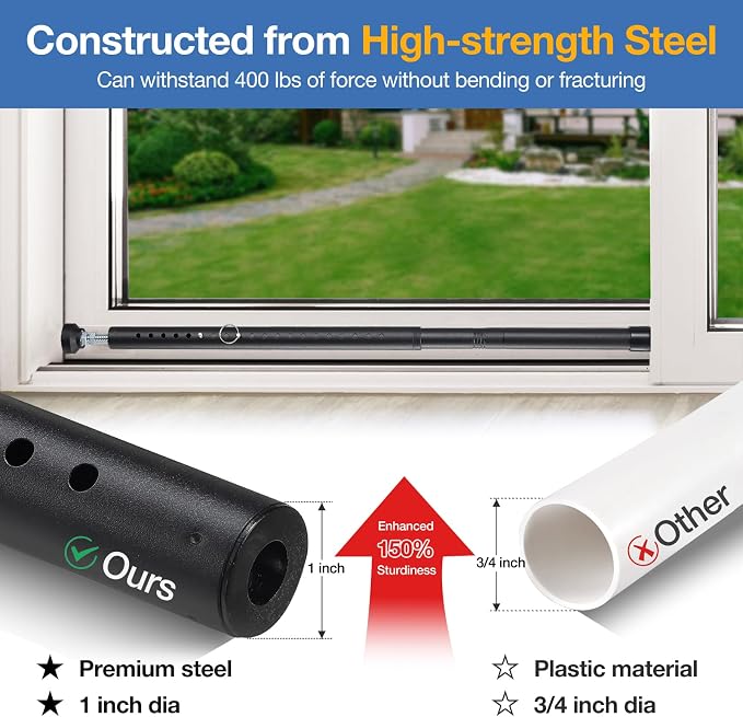 Sliding Door Security Bar, 3 Pack 18"-50" Adjustable Window Security Bars - Image 3