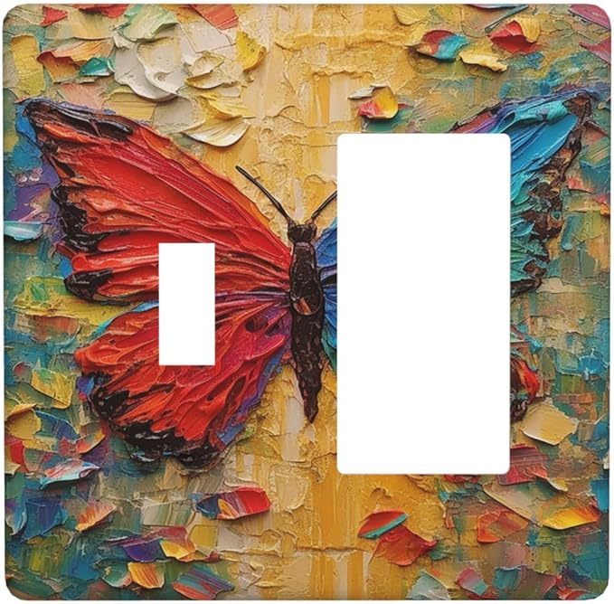 Outlet Covers Colorful Butterfly Animal Insects Wall Art Abstract 1 Toggle 1 by LightSwitchCover