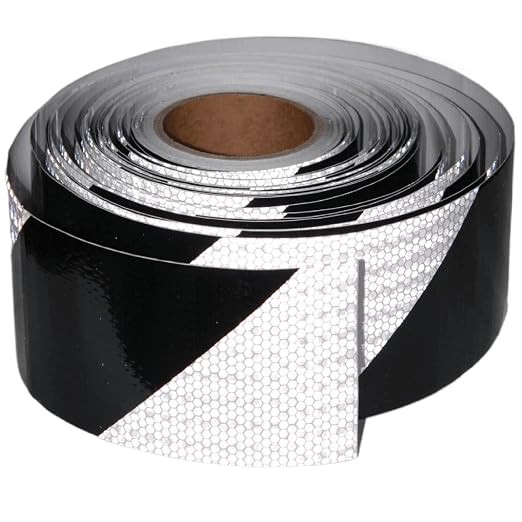 Black White Reflective Tape 4 inch X 166 feet, Outdoor Waterproof Hazard by tuyrchu