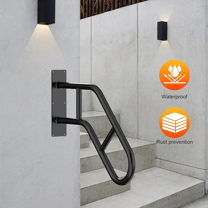 Handrails for Outdoor Steps ，22.8" Stair Railing Indoor1-3 Step, U-Shaped - Image 7