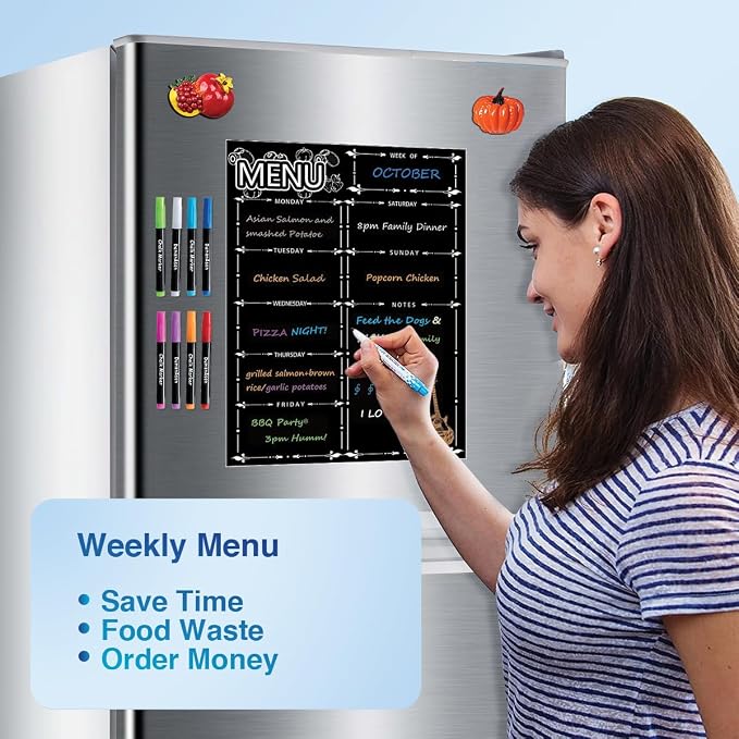 Magnetic Menu Board for Fridge, LiebHome Dry Erase Weekly Menu Planner/Family - Image 2