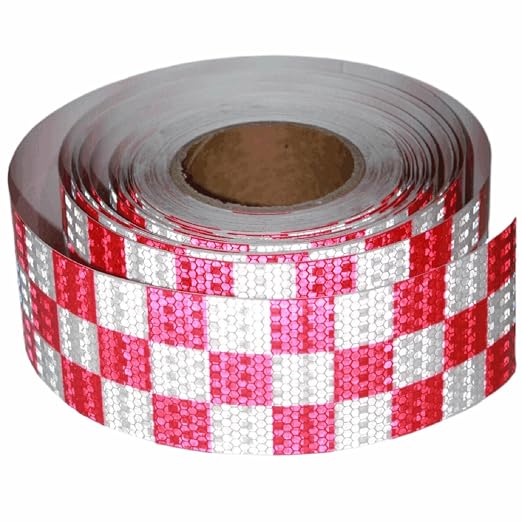 Red and White Reflective Tape Outdoor Waterproof 3 inch X 66 feet, High by tuyrchu