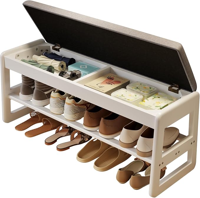 AQIMUELE Shoe Rack Bench, 2 Tiers Shoe Bench by AQIMUELE