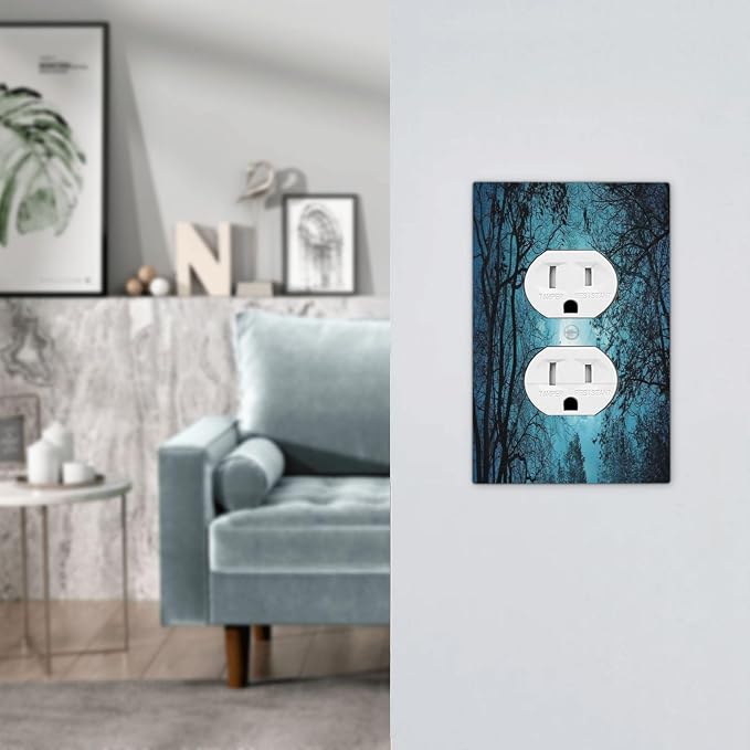 Outlet Covers Teal Full Moon Forest 1 Gang Duplex Light Switch Cover Plate - Image 7
