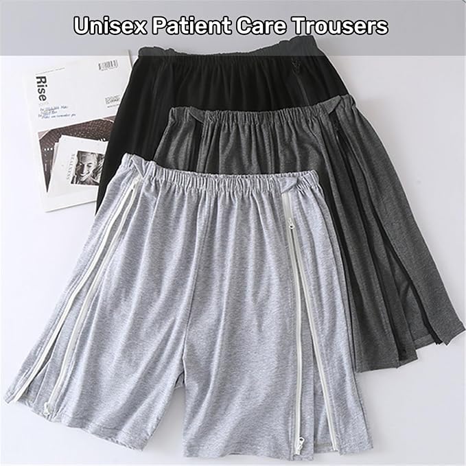 Bedridden Patient Clothing, Full Open Patients Care Trousers, Unisex Fracture - Image 2