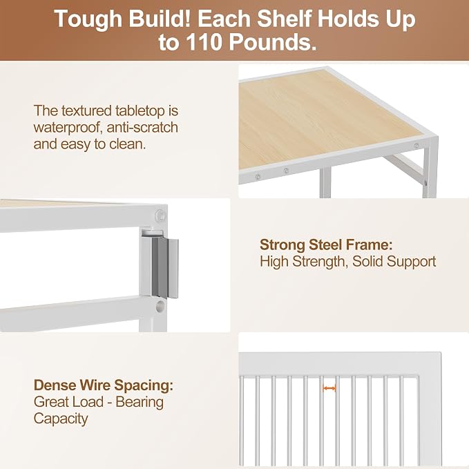 3-Tier Kitchen Cart with Adjustable Shelves - Image 4
