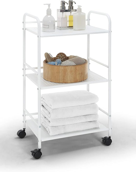 SunnyPoint 3-Tier Rolling Utility Cart – Metal Storage Organizer by SunnyPoint