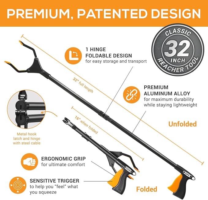 EZPIK Classic 32" Flexible Folding Grabber Tool - Image 5