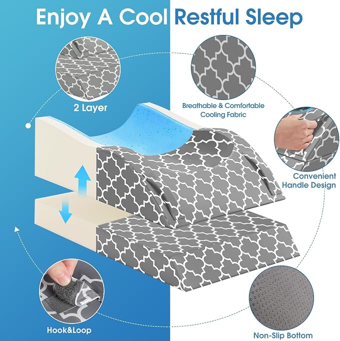 CloudBliss Adjustable Leg Elevation Pillow After Surgery, Memory Foam Wedge - Image 3