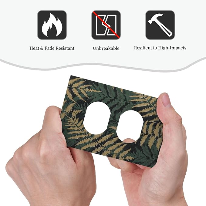 Outlet Covers Botanical Fern Green Leaf Forest 1 Gang Duplex Light Switch Cover - Image 6