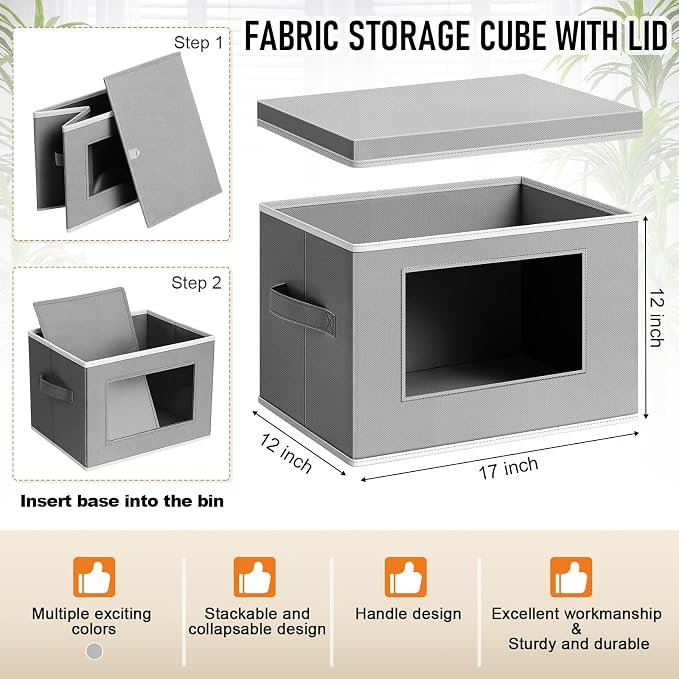 10 Pcs Fabric Storage Bins - Image 3