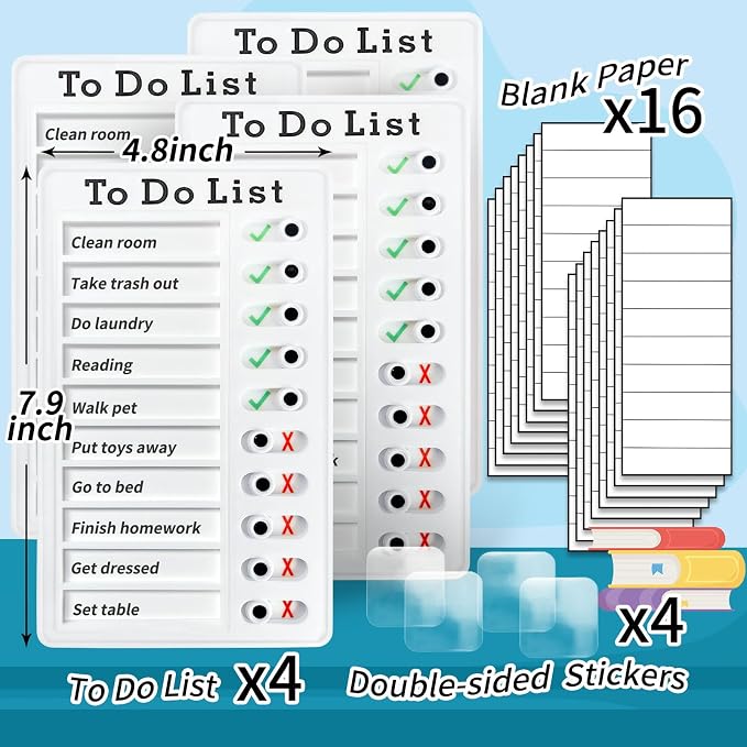 4 Pieces Chores Chart for Kids Multiple Kids - Image 5