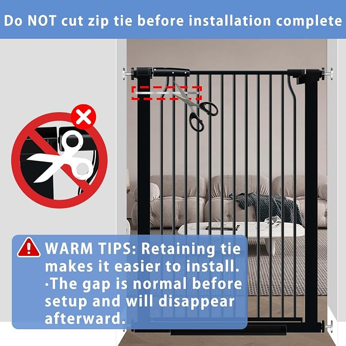 60.2"-65.7" Baby Gates Extra Wide, 40.5" Tall Dog Gate Indoor, Walk Through Pet - Image 6