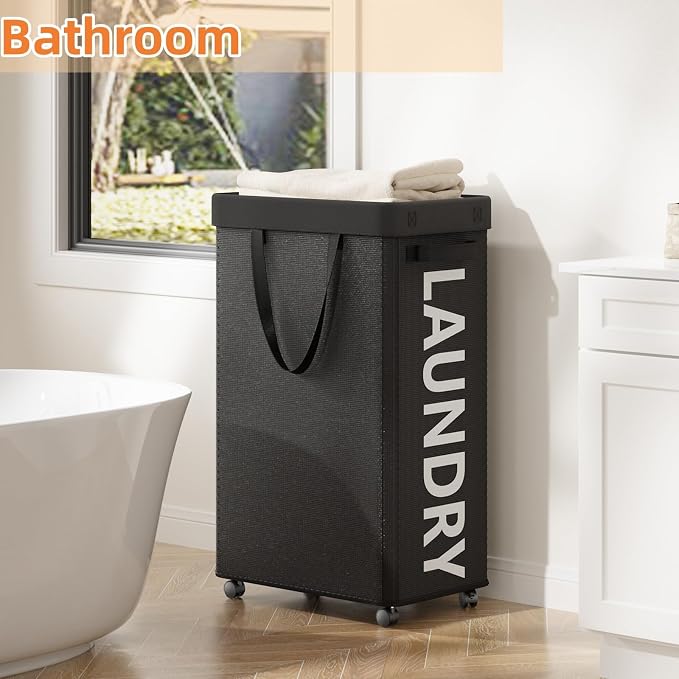 90L Rolling Laundry Basket - Image 4
