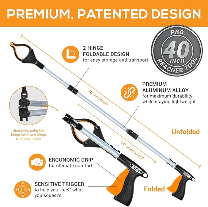 Ezpik 40" Long Extended Grabber Reacher Tool - Image 5