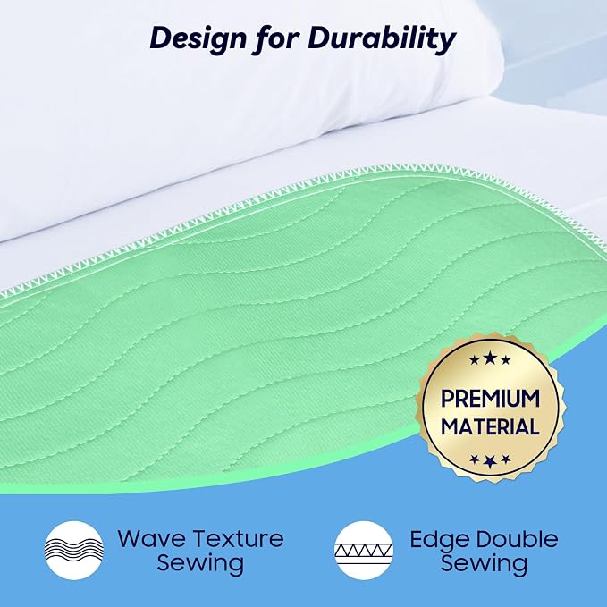 2 Pack 36” x 54” Extra Heavy Absorbency Washable Underpads, Waterproof Nursing - Image 5