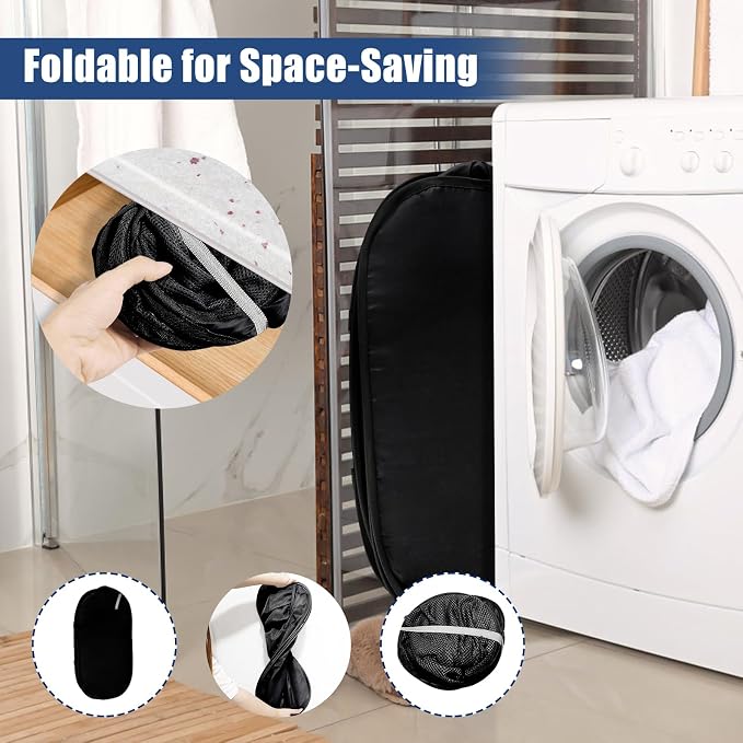 2 Pack Collapsible Laundry Baskets, Upgrade Pop Up Laundry Hamper - Image 3